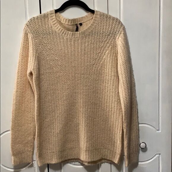 POOF! Beige Cable Knit Sweater size small - Picture 1 of 7